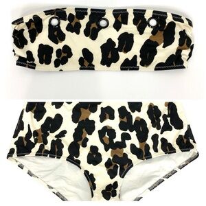 Solid & Striped Annabelle Bandeau Top Small Brigitte Bottom Medium Leopard